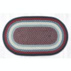 Alternate image 0 for Earth Rugs C-15 Blue / Burgundy Oval Braided Rug 27 x 45 inch