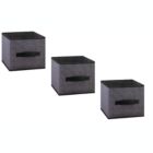 Alternate image 0 for Home Essentials Fabric Storage Cubes Set of 3 Black And Gray 9x9x8