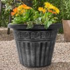 Alternate image 1 for Garden Elements Outdoor Dragon Banded Plastic Planter, Silver, 13"