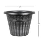 Alternate image 2 for Garden Elements Outdoor Dragon Banded Plastic Planter, Silver, 13"
