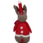 Alternate image 2 for GCI 11" Brown and Red Wilderness Moose Felt Christmas Ornament