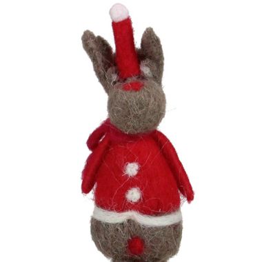 GCI 11" Brown and Red Wilderness Moose Felt Christmas Ornament. View a larger version of this product image.