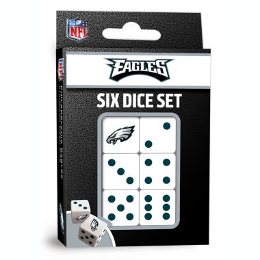 MasterPieces Game Day - NFL Philadelphia Eagles - 6 Piece Team Logo Dice Set - D6 Standard Size. View a larger version of this product image.