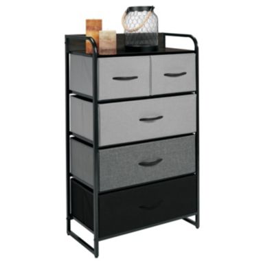 mDesign Tall Dresser Storage Chest, 5 Fabric Drawers. View a larger version of this product image.
