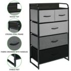 Alternate image 3 for mDesign Tall Dresser Storage Chest, 5 Fabric Drawers