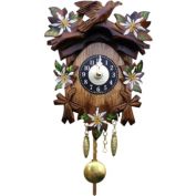 Alexander Taron 5.5-Inch Dark Brown Battery-Operated Mini Cuckoo Wall Clock With Sound