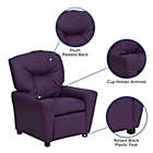 Alternate image 2 for Flash Furniture Chandler Contemporary Purple Vinyl Kids Recliner with Cup Holder