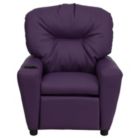Alternate image 3 for Flash Furniture Chandler Contemporary Purple Vinyl Kids Recliner with Cup Holder