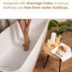 Alternate image 2 for Nonslip Bath Mat With Suction Cups  White 100x40cm40x16in Extra Long