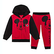 Disney Little Boy&#39;s Mickey Mouse 2 Pc  Hoodie & Joggers Set Red Size 7