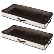 mDesign Fabric Under Bed Boot Storage Organizer Bag, Zippered