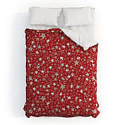 Deny Designs Ninola Design Holiday stars christmas red Comforter