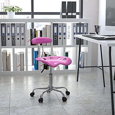Flash Furniture Vibrant Candy Heart and Chrome Swivel Task Office Chair with Tractor Seat. View a larger version of this product image.