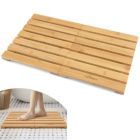 Alternate image 2 for Slickblue Bamboo Bath Mat with Non-slip Pads and Slatted Design-Natural