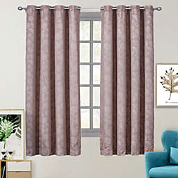 Egyptian Linens - 100% Blackout Curtain Panels Fannie - Woven Jacquard Triple Pass Thermal Insulated (Set of 2 Panels)