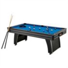 Alternate image 0 for Slickblue 7 Ft Blue Top Pool Table with 2 Cues and Billiard Balls