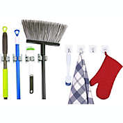 Ideas In Motion 8 Piece Mop and Broom Organizer Utility Hook Set -