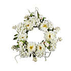 Alternate image 0 for Nearly Natural 4690 Peony Hydrangea Wreath, 20-Inch, White