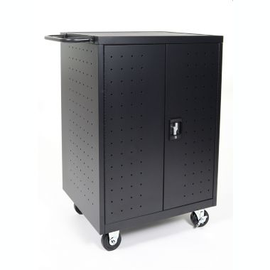Luxor Black 24 Laptop Computer Charging Cart. View a larger version of this product image.