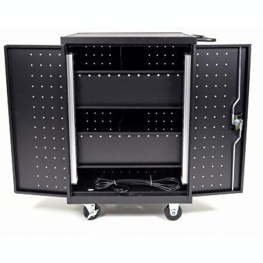 Luxor Black 24 Laptop Computer Charging Cart. View a larger version of this product image.