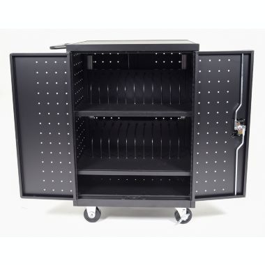 Luxor Black 24 Laptop Computer Charging Cart. View a larger version of this product image.