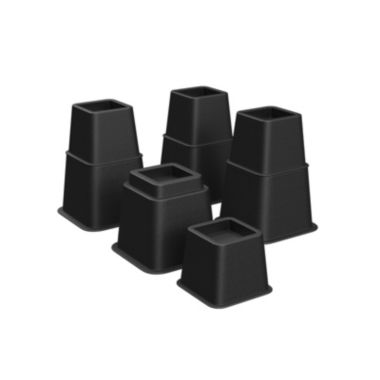 SONGMICS Bed Risers, 8-Piece Furniture Risers Set, Heavy Duty Bed Lifts in Heights of 3, 5 or 8 Inches, Lifts up to 1300 lb, Stackable Risers for Sofa, Table Legs Extenders, Black. View a larger version of this product image.