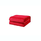 L&#39;baiet Modern Indoor  Fleece Twin Blanket 60"x80" 100% Polyester, Fluffy, Cozy, Plush, Microfiber, Warm Bedding Cover - Red