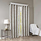 Alternate image 1 for JLA Home SunSmart Mirage 100% Total Blackout Single Window Curtain, Knitted Jacquard Damask Room Darkening Curtain Panel with Grommet Top,Grey, 50x108"