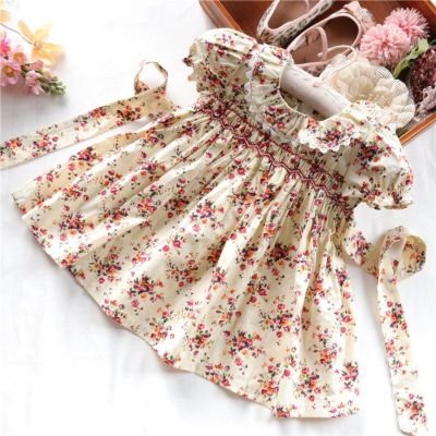 Laurenza&#39;s Wildflower Print Smocked Dress with Embroidery
