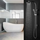 Alternate image 1 for Slickblue Chrome Brass Rainfall Shower Panel Wall Mounted Combo Set System
