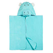 Contemporary Home Living 54" Blue and Black Hippo Hooded Baby Bath Towel