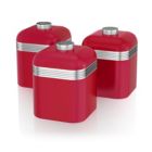 Alternate image 0 for Swan Retro Set of 3 Canisters Red