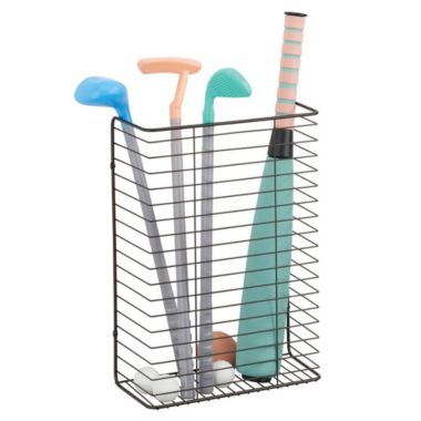 mDesign Metal Wall Mount Kitchen Storage Basket, Holds Plastic Bags. View a larger version of this product image.