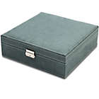 Alternate image 3 for Juvale Green Velvet Jewelry Display Box Organizer with 2 Layers (10.5 x 10.5 x 3.5 In)