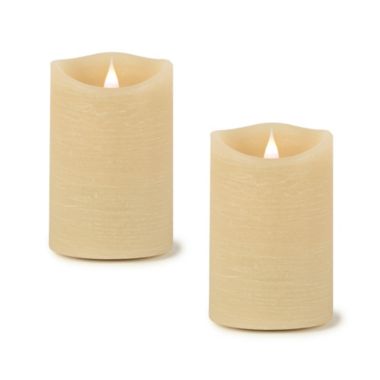 Melrose Home Decorative Simplux LED Designer Candle with remote (Set of 2) 4 and 8 Hr Timer 3.5" x 5.5"H Wax/Plastic. View a larger version of this product image.