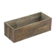 Cheungs Decorative Brown Wooden Rectangular Planter With Metal Corner Accents