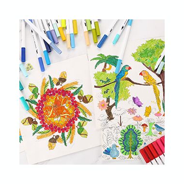 AGPtEK 100 Colors Dual Tip Brush Marker Pens with 0.4 Fine Tip. View a larger version of this product image.