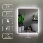 Alternate image 2 for Vyaya Huron 24.02 in. W x 30 in. H Rectangular Frameless Anti-Fog Wall Bathroom LED Vanity Mirror in Silver
