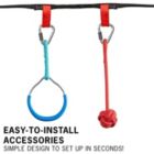 Alternate image 2 for Sunny & Fun 50ft Kids Ninja Warrior obstacle course, Double Ninja Slackline, Monkey Bar & Ladder