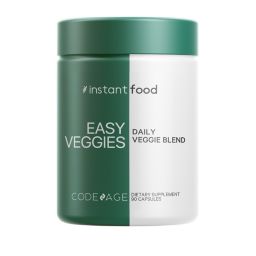 Codeage Instantfood Easy Veggies, Over 15 Vegetables Equivalent All-In-One Per Serving, Daily Vegan Blend, Whole Food Greens Vitamins Supplement, Minerals, Phytonutrients Multivitamin Capsules, Greens Superfood Daily Pills, Non-GMO