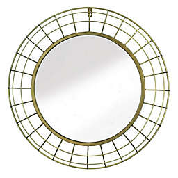 Accent Plus Golden Wire Dome Framed Decorative Wall Mirror - Iron, Wood and Glass