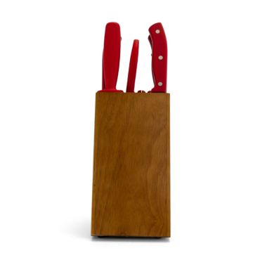 Oster Evansville 14 Piece Stainless Steel Cutlery Set with Red Handles. View a larger version of this product image.
