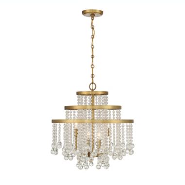 Savoy House 1-1866-4-322 Luna 4-Light Chandelier in Warm Brass (20" W x 20"H). View a larger version of this product image.