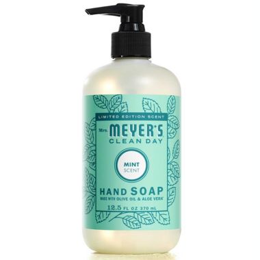Mrs. Meyer's Clean Day Mint Scented Liquid Hand Soap Bottle, 12.5 fl oz. View a larger version of this product image.