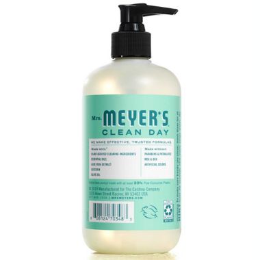 Mrs. Meyer's Clean Day Mint Scented Liquid Hand Soap Bottle, 12.5 fl oz. View a larger version of this product image.