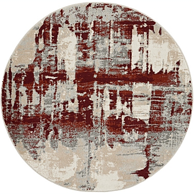 Nourison Maxell MAE14 Indoor Area Rug - Ivory/Red 3&#39;10" x ROUND. View a larger version of this product image.