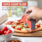 Alternate image 2 for Chef Pomodoro Pizza Cutter Wheel with Protective Cover Blade Guard, Easy to Clean, 4-Inch Super Sharp Slicer, Stainless Steel Kitchen Gadget, Pizza Making Accessories (Orange)