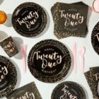 Alternate image 1 for Blue Panda 21st Birthday Party Supplies, Plates, Napkins, Tablecloth, Cups, Cutlery, Finally 21 Banner (24 Guests, 170 Pieces)