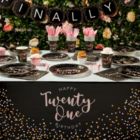 Alternate image 3 for Blue Panda 21st Birthday Party Supplies, Plates, Napkins, Tablecloth, Cups, Cutlery, Finally 21 Banner (24 Guests, 170 Pieces)