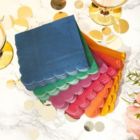 Alternate image 2 for Blue Panda 240 Pack Scalloped Edged Cocktail Napkins (5 x 5 In, 6 Colors)